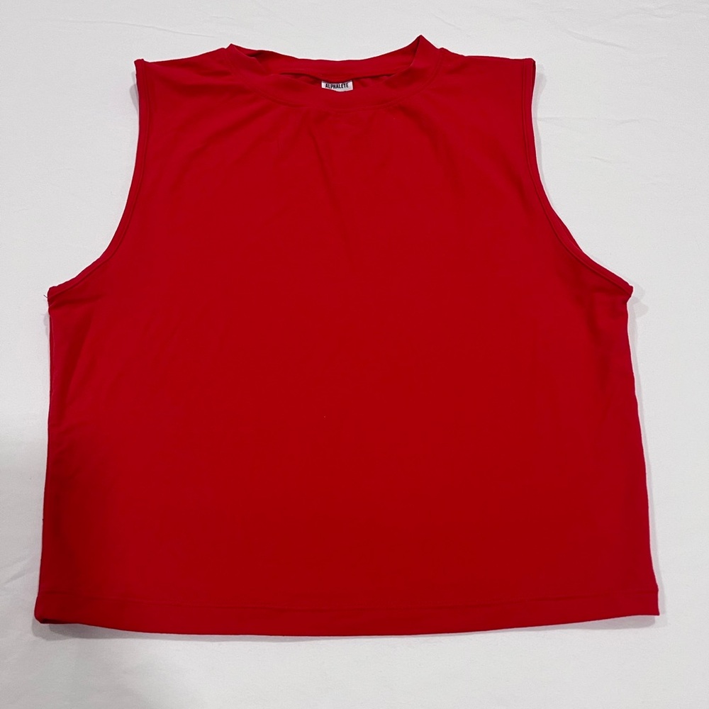 Alphalete Ultrasoft Cropped Tank Red Size Large